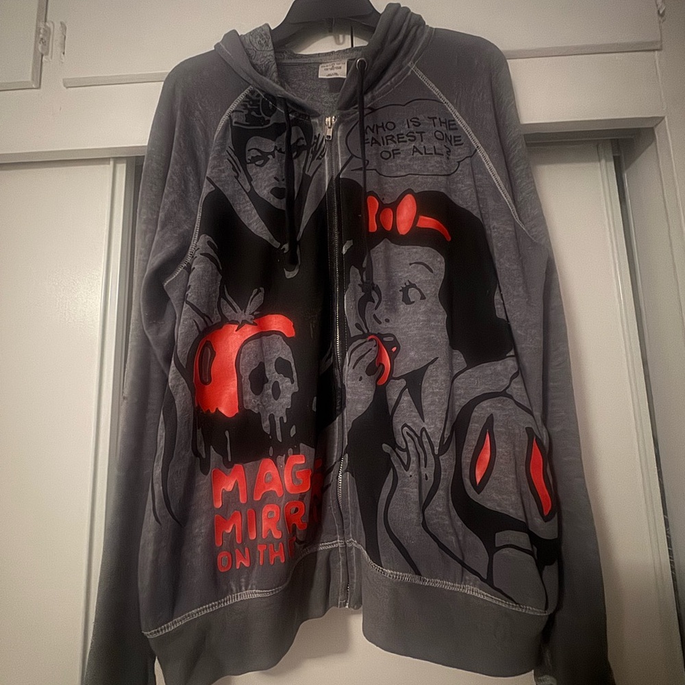 Disney Gray Snow White and Evil Queen Hoodie Zip-Up